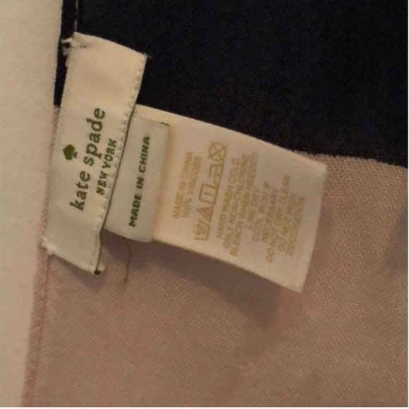 kate spade pink black white colorblock scarf nwot - Picture 4 of 8